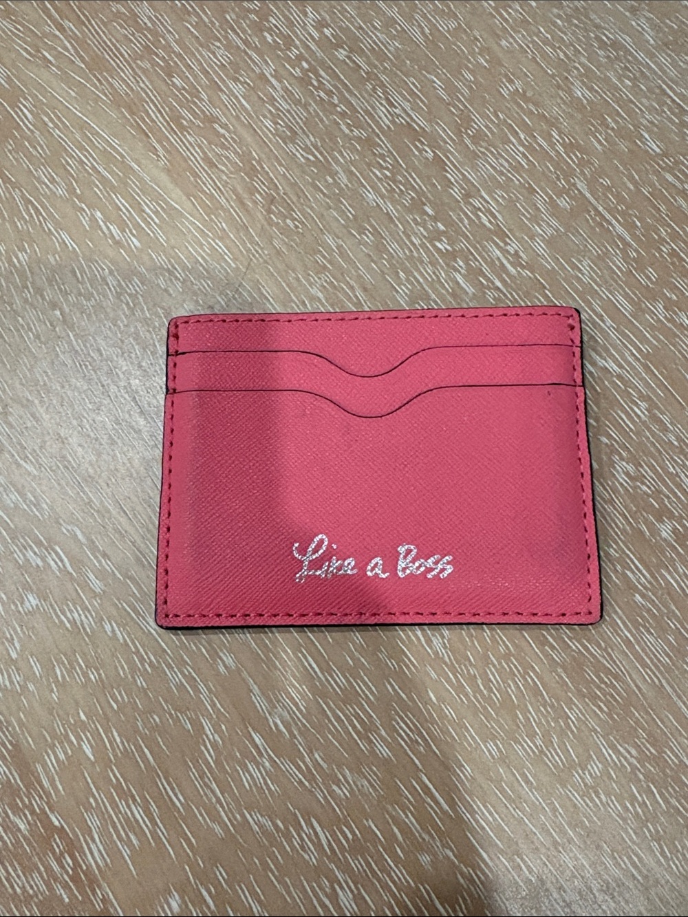Rebecca Minkoff Pink Card Holder "Like a Boss"